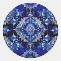 Blue Decorative Ornamenten Holiday Sticker