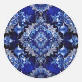Blue Decorative Ornamenten Holiday Sticker
