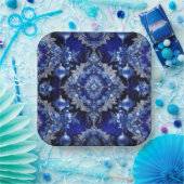 Blue Decorative Ornamenten Vakantiepapier Bord (Feest)