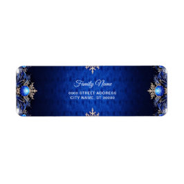 Blue Decorative Return Address Label