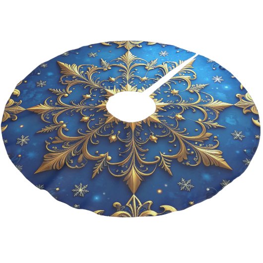 Blue Decorative Tree Skirt Kerstboom Rok (Gekanteld)