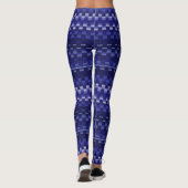 Blue Deep Paars Trippy Stripes Cool Psychedelic Leggings (Achterkant)