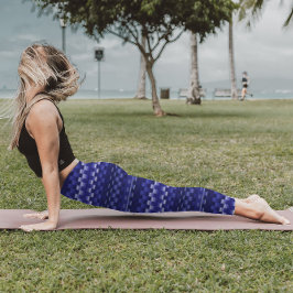 Blue Deep Paars Trippy Stripes Cool Psychedelic Leggings