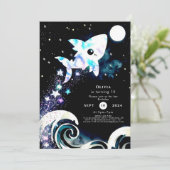 Blue Deepsea Kinderhaai Verjaardag Kaart (Staand voorkant)