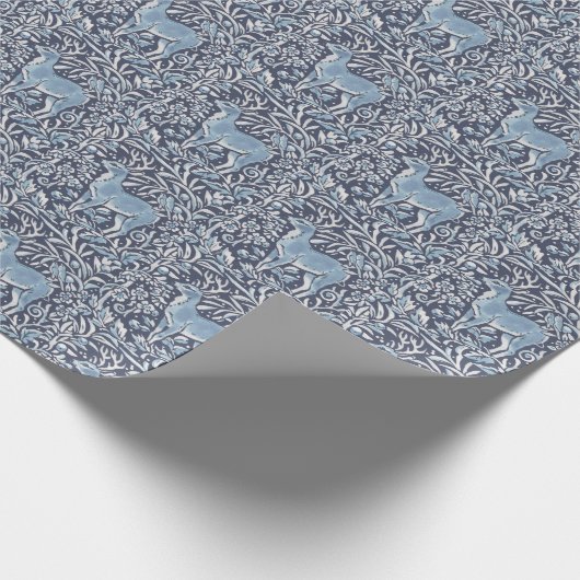 Blue Deer  Animal Natuur kerstpatroon Cadeaupapier (Hoek)