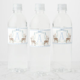 Blue Deer Baby shower Waterflesetiketten Waterfles Etiket