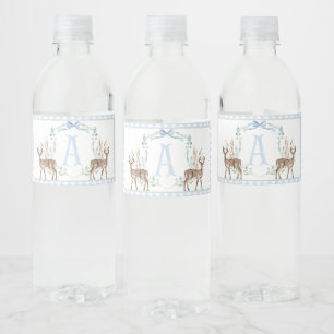 Blue Deer Baby shower Waterflesetiketten Waterfles Etiket