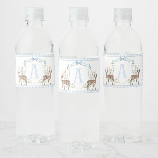 Blue Deer Baby shower Waterflesetiketten Waterfles Etiket (Flessen)