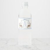Blue Deer Baby shower Waterflesetiketten Waterfles Etiket (Voorkant)