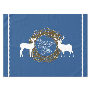 Blue Deer most Wonderful Time Wreater Tablecloth Tafelkleed