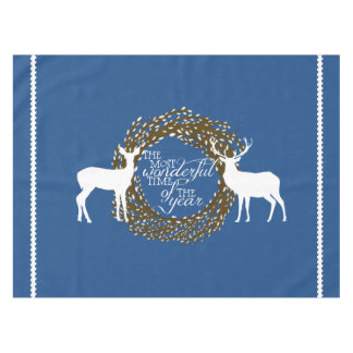 Blue Deer most Wonderful Time Wreater Tablecloth Tafelkleed