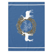Blue Deer most Wonderful Time Wreater Tablecloth Tafelkleed (Voorkant)