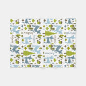 Blue Deer Personalized Fleece Deken (Voorkant (Horizontaal))