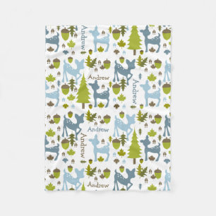 Blue Deer Personalized Fleece Deken