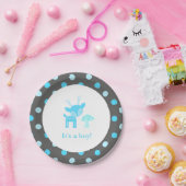 Blue Deer Polka Dot Baby shower Paper Bord (Feest)