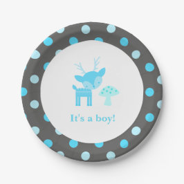 Blue Deer Polka Dot Baby shower Paper Bord