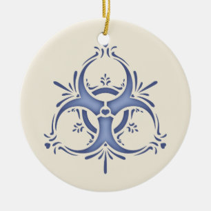 Blue Delft Biohazard Keramisch Ornament