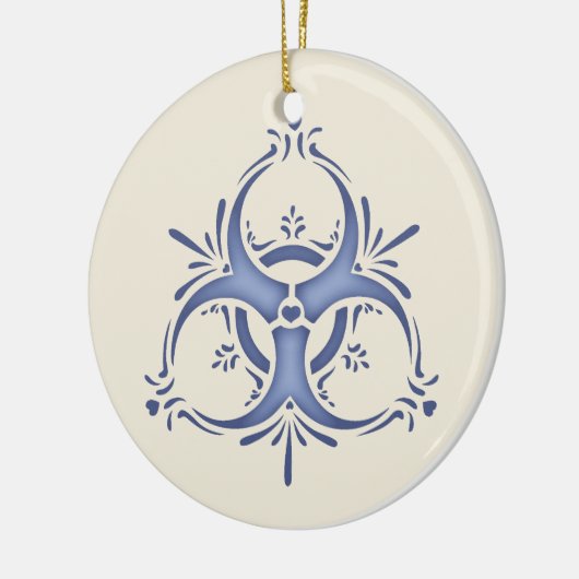 Blue Delft Biohazard Keramisch Ornament (Links)