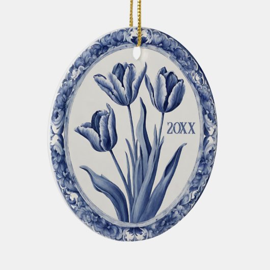 Blue Delft Holland Custom Year Souvenir Keramisch Ornament (Rechts)