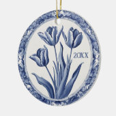 Blue Delft Holland Custom Year Souvenir Keramisch Ornament (Links)