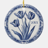 Blue Delft Holland Custom Year Souvenir Keramisch Ornament (Achterkant)