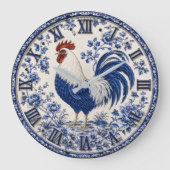 Blue Delft Rooster Farmhouse Grote Klok (Voorkant)