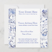 blue delft tegel-uitnodiging kaart (Achterkant)