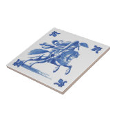 Blue Delft Tile Horseman Antiek Reproduction Tegeltje (Zijkant)