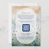 Blue Delicate Romantic Wildflowers Field Wedding Save The Date (Achterkant)