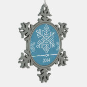 Blue Delicate Snowflakes Holiday Ornament (Links)