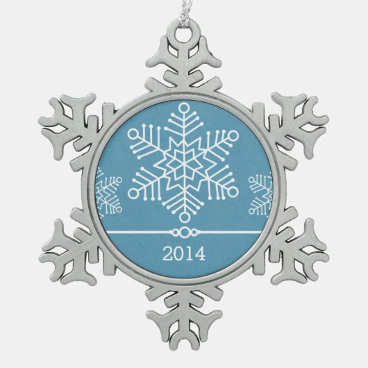 Blue Delicate Snowflakes Holiday Ornament (Voorkant)