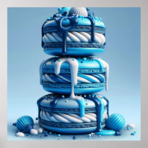 Blue Delight - Artistiek Macaron Poster