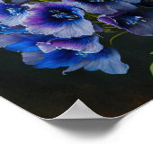Blue Delphinium Bloemen Art Print Poster (Hoek)