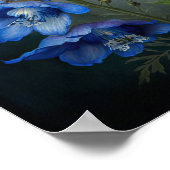 Blue Delphinium Bloemen Art Print Poster (Hoek)