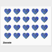Blue Delphiniums Heart Sticker (Vel)