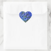 Blue Delphiniums Heart Sticker (Tas)