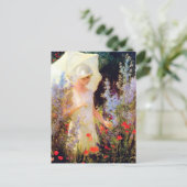 Blue Delphiniums Parasol Charles Courtney Curran Briefkaart (Staand voorkant)