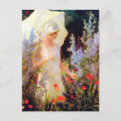 Blue Delphiniums Parasol Charles Courtney Curran Briefkaart (Voorkant)