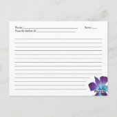 Blue Dendrobium Orchid Recept Kaart Vrijgezellenfe (Achterkant)