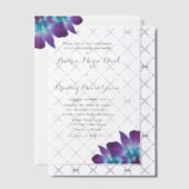 Blue Dendrobium Orchid Vellum Huwelijksuitnodiging Vellum Uitnodigingen (Offset (Uitnodiging))