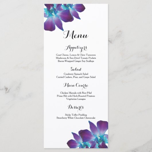 Blue Dendrobium Orchid Wedding Menu (Voorkant)