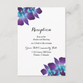 Blue Dendrobium Orchid Wedding Reception Kaart (Voorkant)