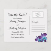 Blue Dendrobium Orchid Wedding Save the Date Aankondigingskaart (Achterkant)
