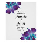 Blue Dendrobium Orchid Wedding Welcome Perfect Poster (Voorkant)