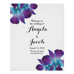 Blue Dendrobium Orchid Wedding Welcome Perfect Poster