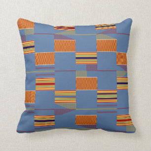 Blue Denim African Kente Masculine Kussen