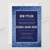 Blue Denim and Navy Blue Trunk Party Invitation Kaart (Voorkant)