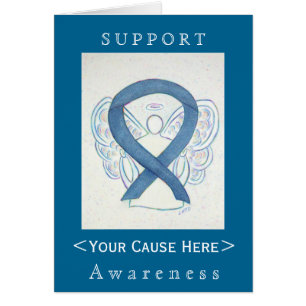 Blue Denim Awareness Ribbon Angel Gepersonaliseerd