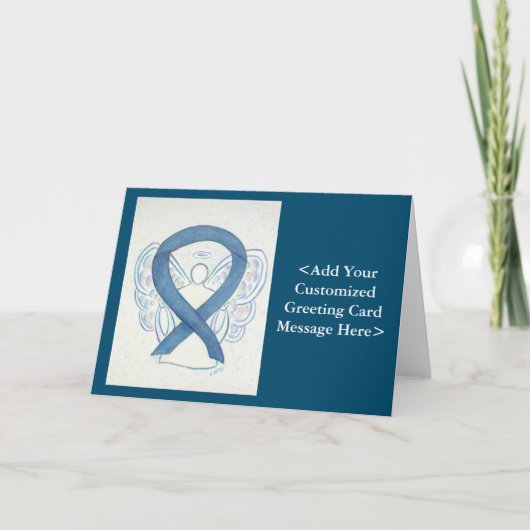 Blue Denim Awareness Ribbon Angel Kaarten (Voorkant)