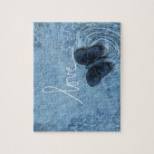 Blue Denim Butterfly Love Sweet Legpuzzel (Verticaal)
